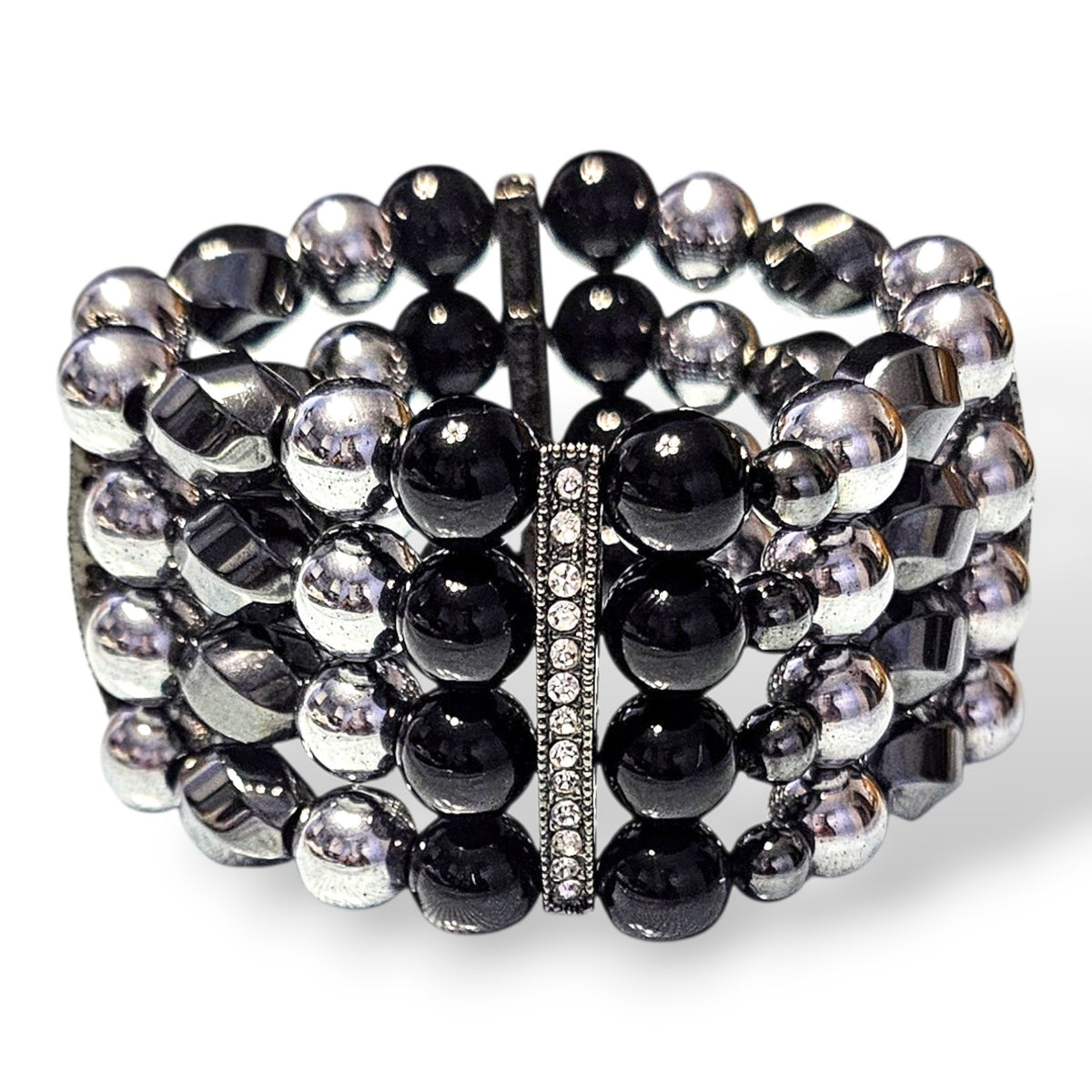 On The Town| Hematite and Black Onyx Cuff