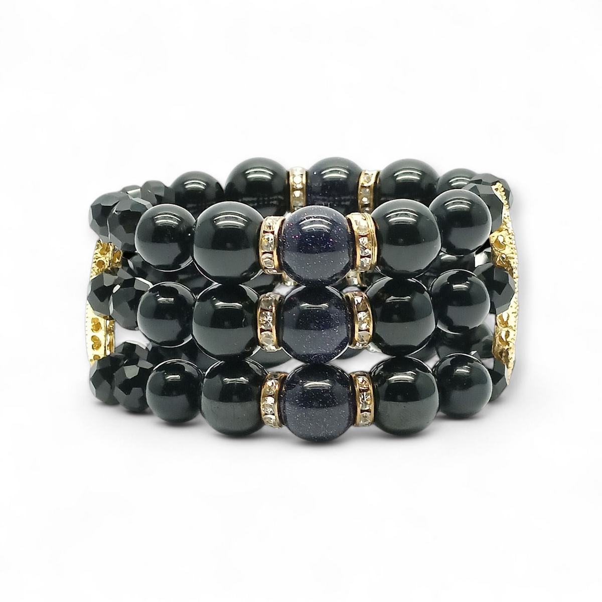 Starry Night| Onyx, Blue Sandtone Cuff